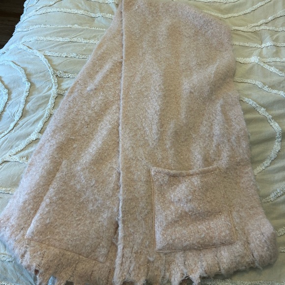Cozy Pink Scarf with Pocket. 35H X 14W - Picture 5 of 5